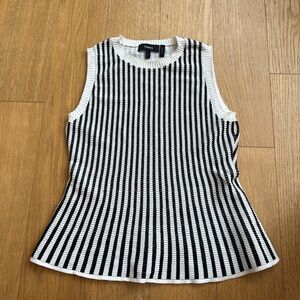 Theory Monochrome Striped Tank Top
